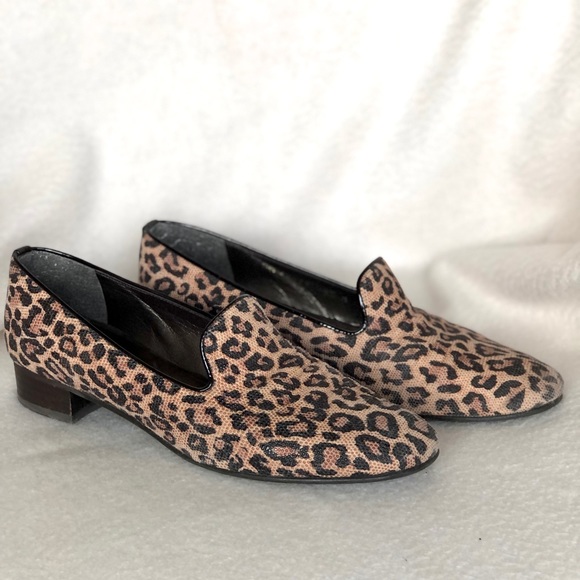 Stuart Weitzman Shoes - Stuart Weitzman Slipon Loafets in Tan Spotted Leopard